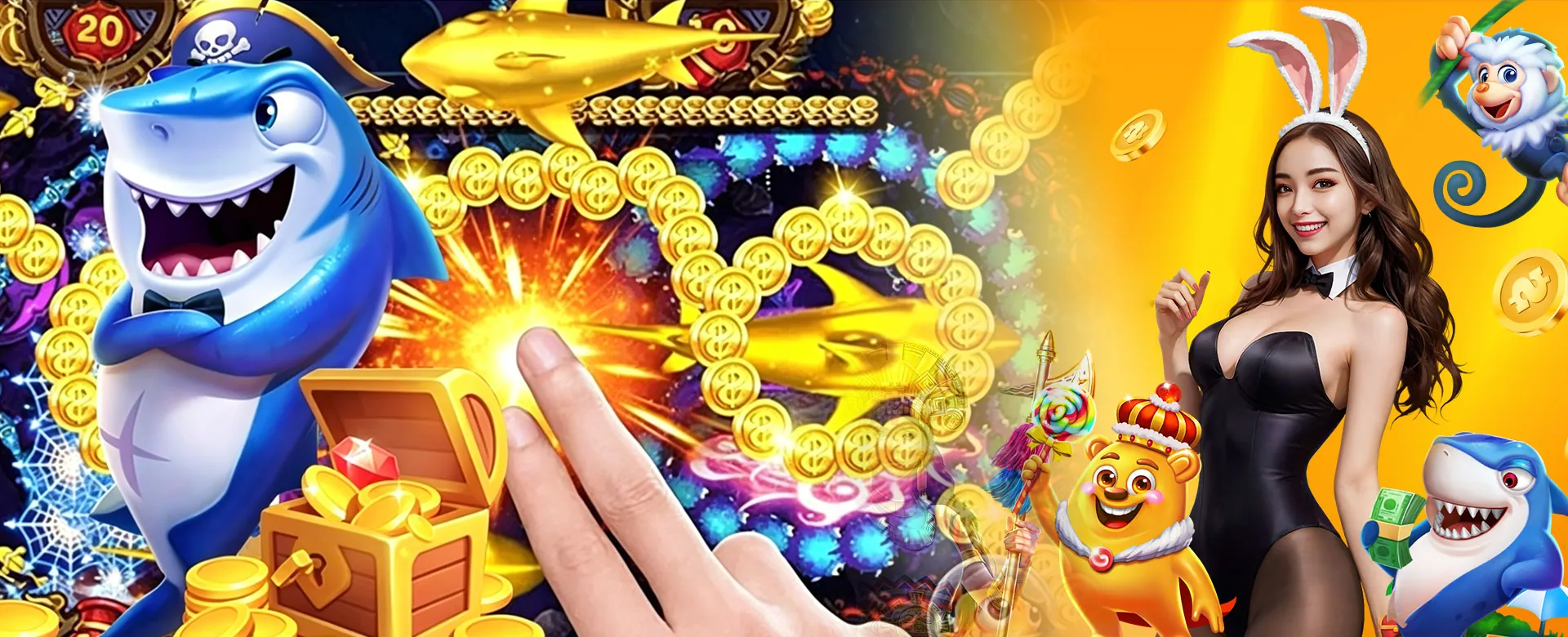 Dynamic slotvip online casino interface with golden accents and exciting game elements, welcoming new players